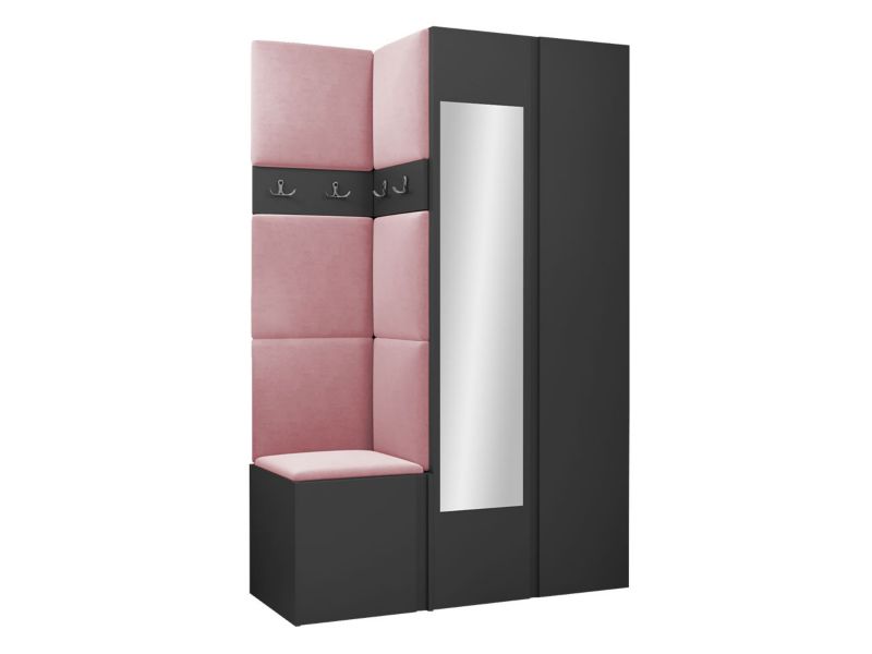 Garderoba MIRJAN 24 Orion XXVI grafit + różowy 1 kpl.