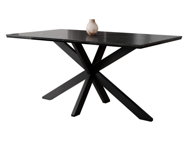 Stół MIRJAN 24 Wero marmur black royal + czarny połysk / czarny 1 szt.