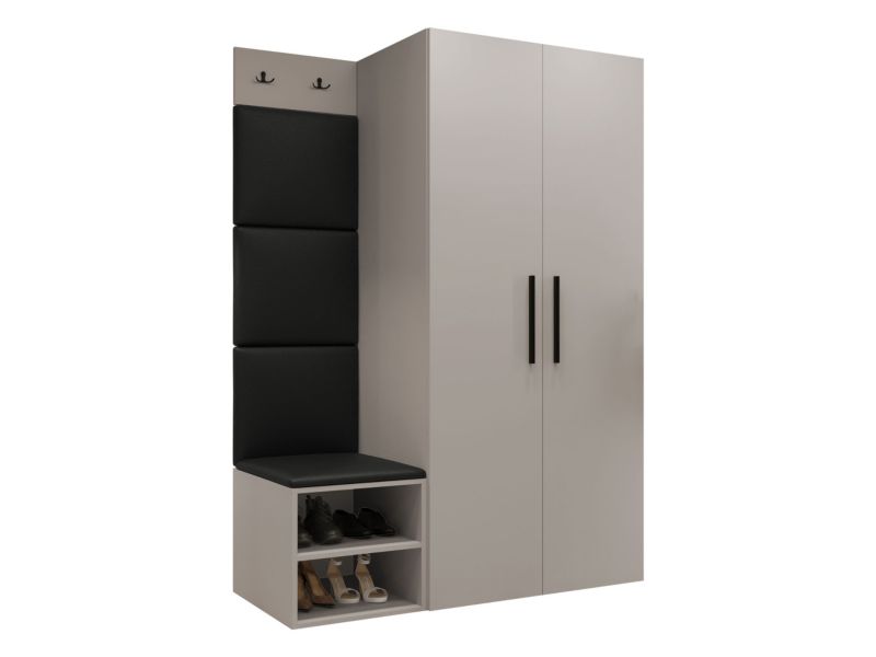 Garderoba MIRJAN 24 Medi IV kaszmir + czarna ekoskóra 1 kpl.