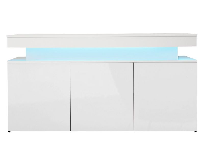 Komoda MIRJAN 24 Glossa 3D 160 z oświetleniem LED biały/biały połysk 1 szt.