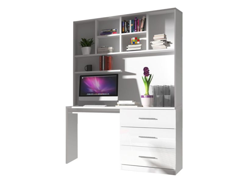 Regał z biurkiem MIRJAN 24 Raj 03 biały + biały połysk 1 szt.