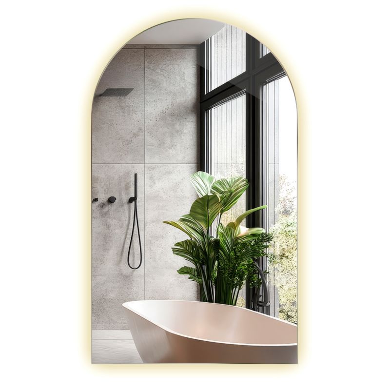 Lustro Owalne Ścięte LED Tulup 60x100 cm Neutralne Duże Do Łazienki 1 szt.