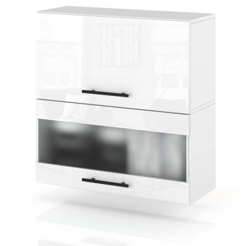 Szafka Kuchenna Hurtownia-Mebli Wisząca Klapowa W60KL sPremium 60cm Biały Mat Biały Połysk 60x32x72 cm 1szt.