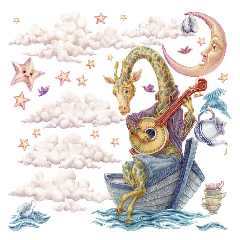 Naklejki Na Meble Wallfluent 142x100 cm Króliki i balon 1 rol.