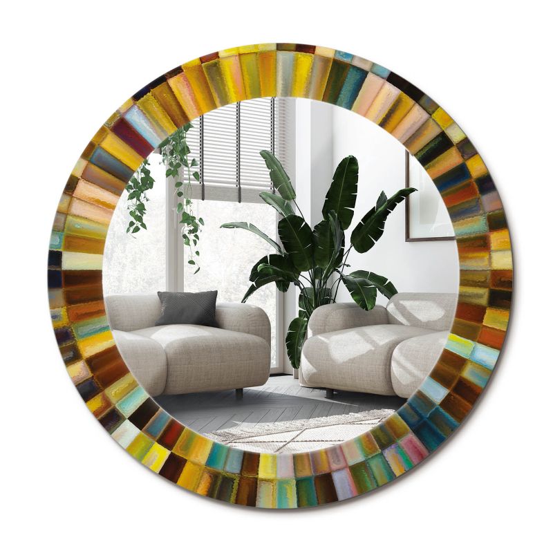 Łazienkowe lustro z ramą Wallfluent fi70 cm Kolorowe promienie 1 szt.