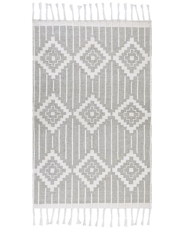 Dywan zewnętrzny 140 x 200 cm szaro-biały Tabiat 1 szt.