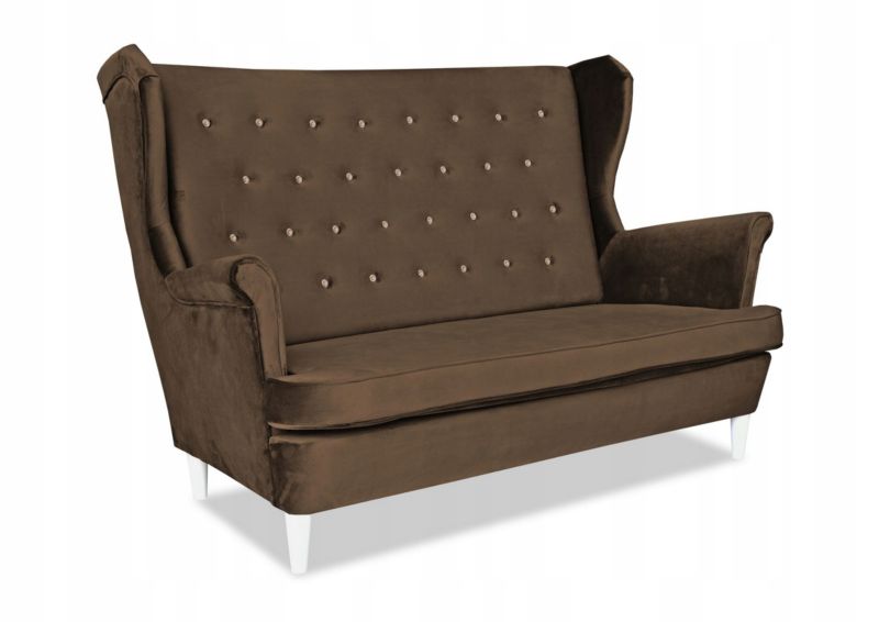 Sofa uszak do salonu nierozkładana Family Meble Diana brązowa 1szt