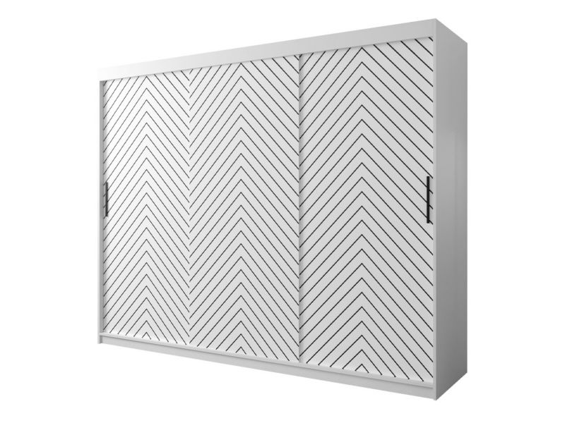 Szafa MIRJAN 24 Jodełka 1 250 biały + czarny mat 1 szt.