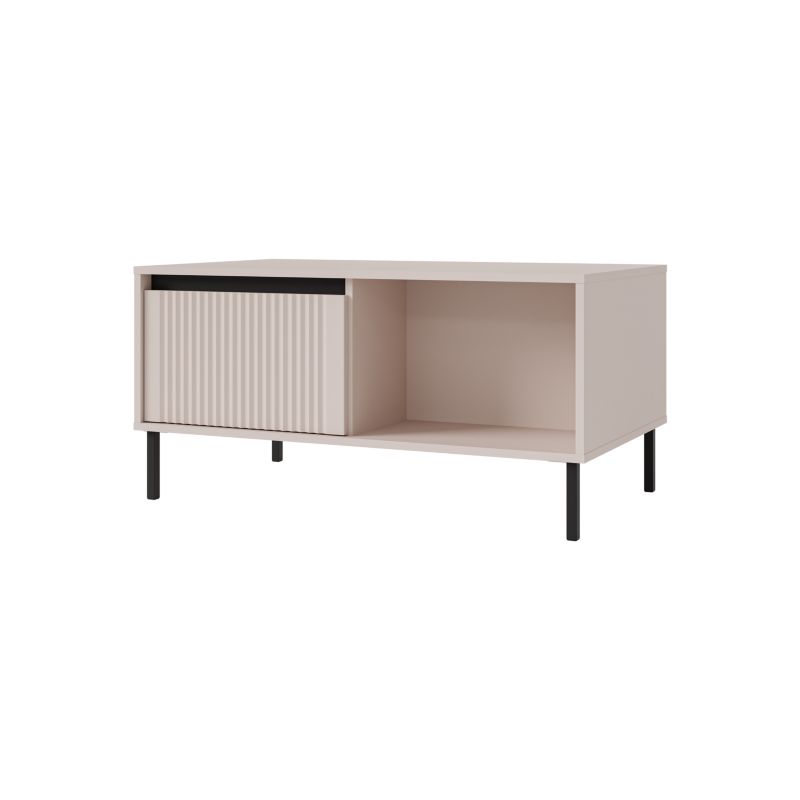 Stolik kawowy z ryflowanym frontem Bonni Yukashi 2S T201 beżowy 1 szt.