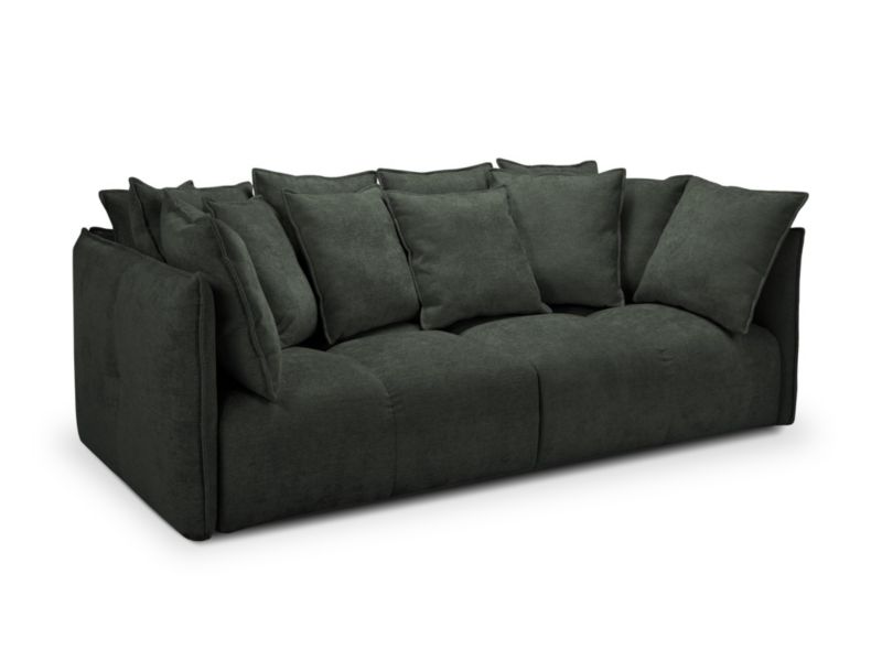 Sofa 3-osobowa LaMiaSofa FABRO z tkaniny szenilowej 250x125 cm zielony 1 szt.