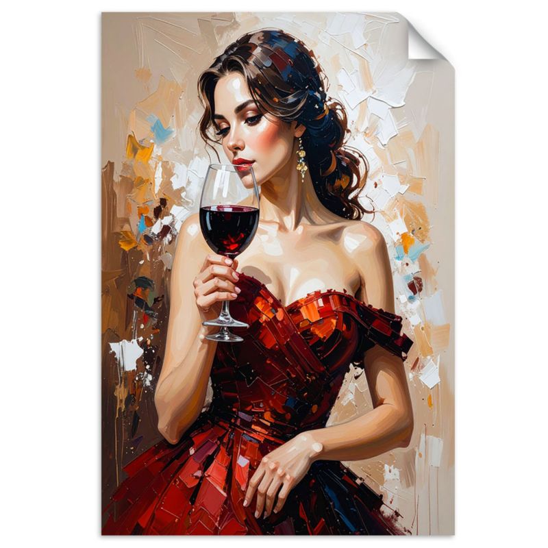 Naklejka samoprzylepna Feeby Dziewczyna z kieliszkiem wina 100x150cm 1szt