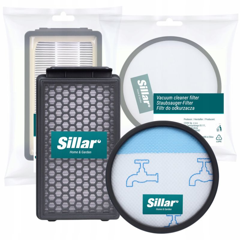 Filtry do odkurzacza, Sillar, HEPA, piankowy, zamiennik do odkurzaczy bezworkowych Tefal Rowenta Compact Power Cyclonic, 2szt