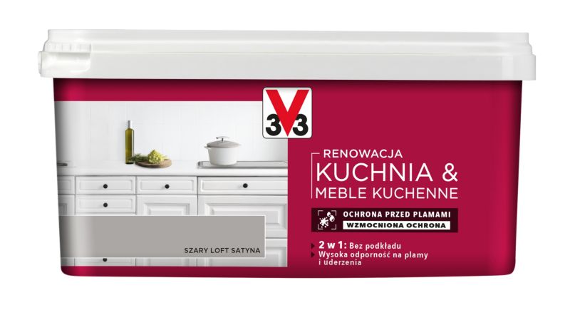 Farba renowacyjna V33 Meble szary loft satyna 2 l