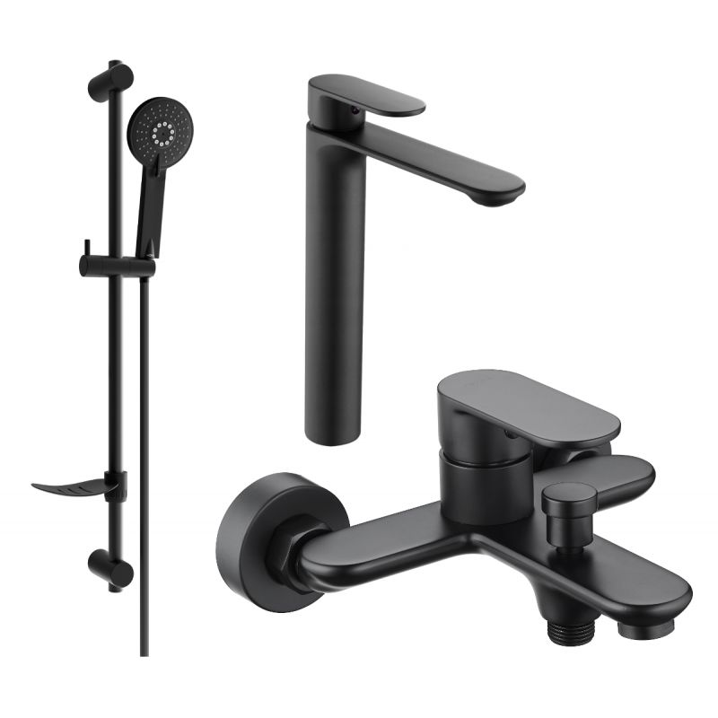 Zestaw wannowy Mexen Milo czarny 71313DF40-70 1 szt.