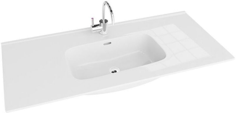 Umywalka LaVita Minnesota 121x46,5 cm biały połysk ceramika z przelewem 1 szt.