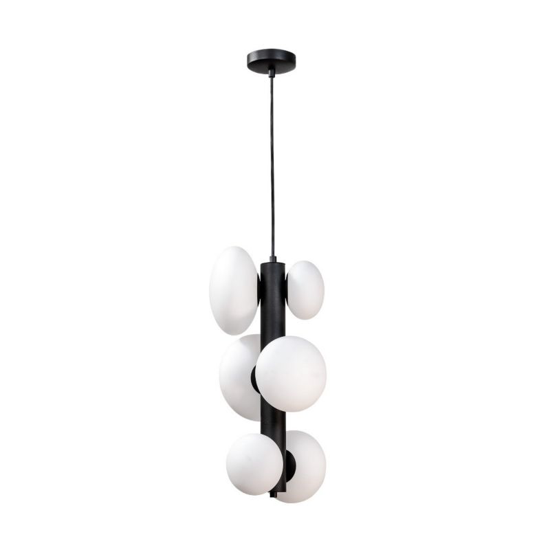 Lampa wisząca Zuma Line Omi czarno-biała wym: 100 x 25 x 21 cm 6xG9 x 5W 1 szt.