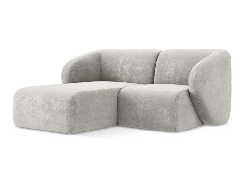 Narożnik lewostronny LaMiaSofa CERVO z tkaniny szenilowej 178x166 cm jasny szary 1 szt.
