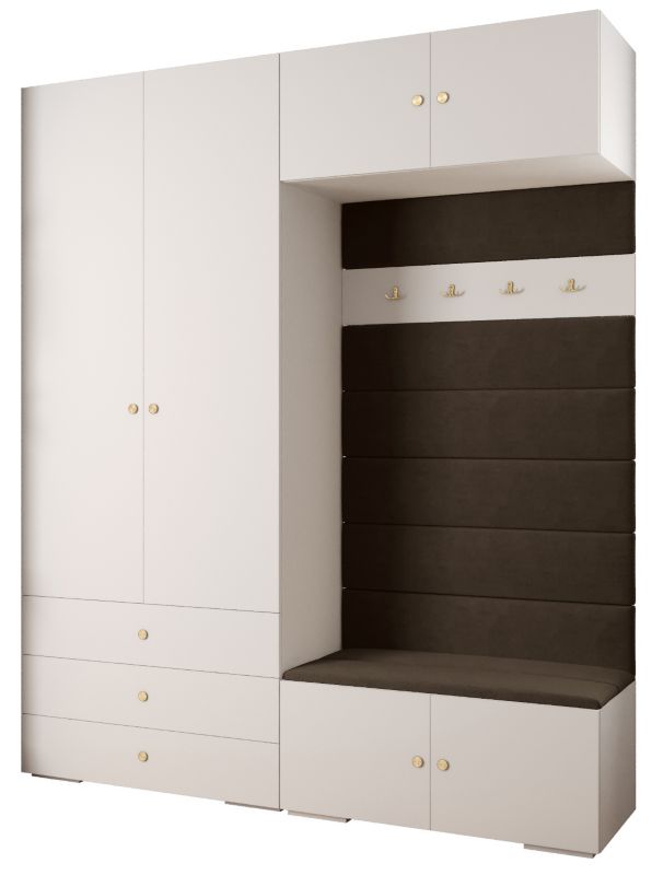 Garderoba do przedpokoju Abiks INOVA 2 Z12 biały+złoty+manila04 1 szt.