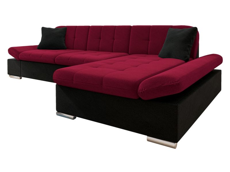 Narożnik MIRJAN 24 do salonu Montana prawy czarny/wiśniowy/czarny 1 szt.