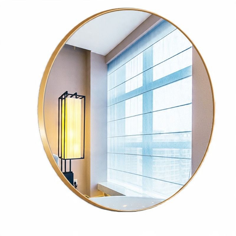 Duże lustro Rebiko okrągłe industrialne łazienkowe złote 70cm xxl 1 szt.