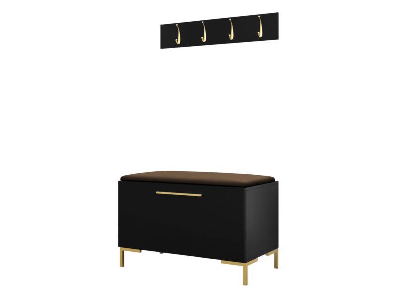 Garderoba MIRJAN 24 Zilion VIII czarny + brązowy 1 kpl.