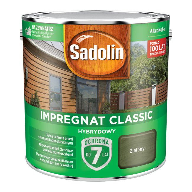 Impregnat do drewna Sadolin Hybrydowy zielony 2,5 l