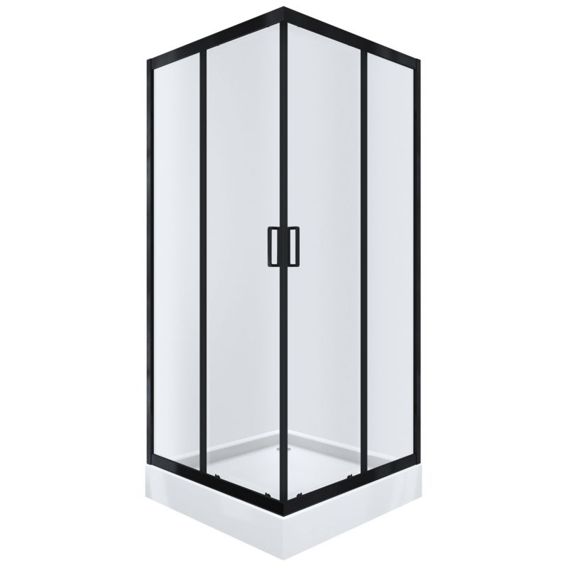 Kabina prysznicowa KABI IDEAL 90x90, kwadratowa, szkło przyciemnione 6mm, czarny mat 1 szt.