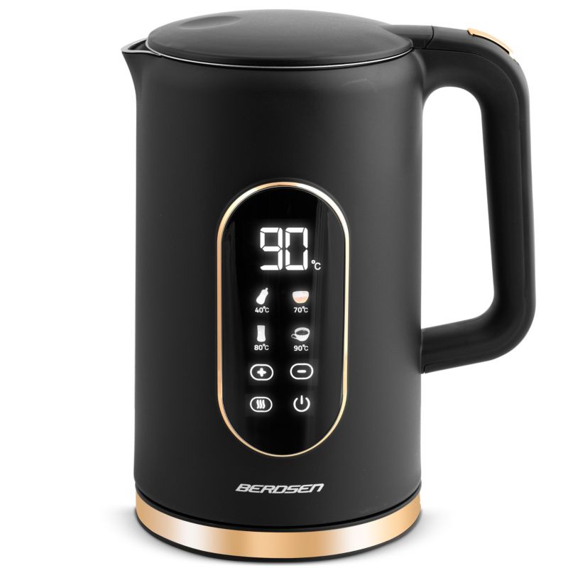 Czajnik elektryczny Berdsen 1,7l panel dotykowy regulacja temperatury 2200W czarno-złoty 1 szt.