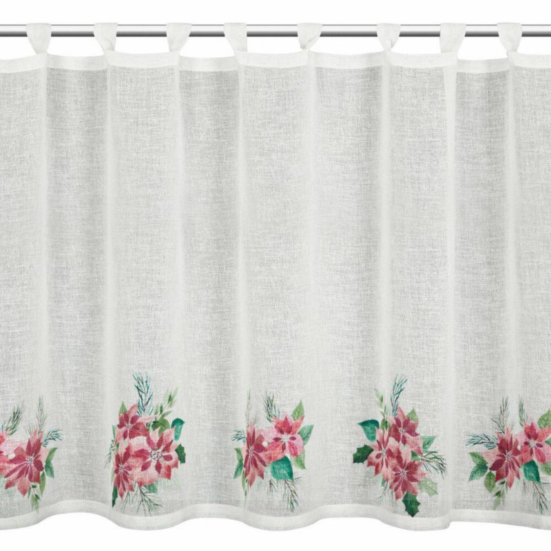 Zazdrostka Świąteczna Eurofirany 90X150 cm Biała Kwiat 1 szt.