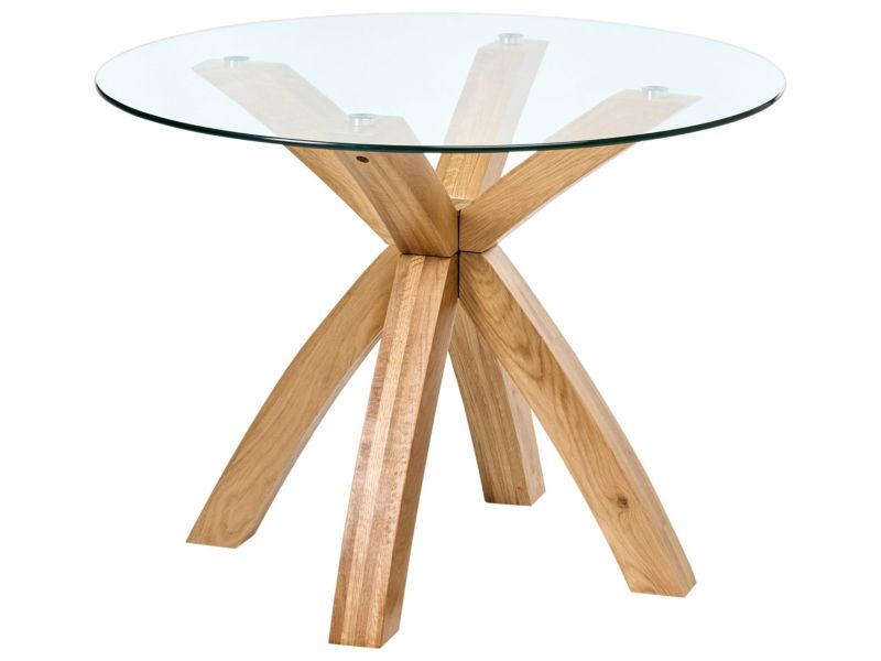 Stół do jadalni Yapp Jasnobrązowy 100 cm Szkło hartowane 1 szt.