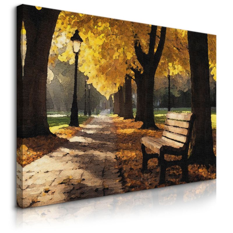 Obraz Muralo Jesienny Las Park Malarstwo 90x60 cm 1 szt.