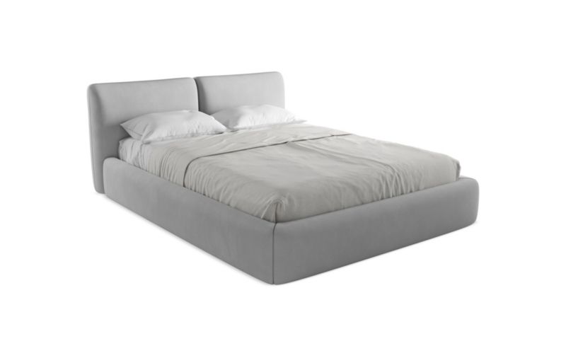 Łóżko LaMiaSofa Hoku z tkaniny szenilowej 160x200 grafitowy 1 szt.