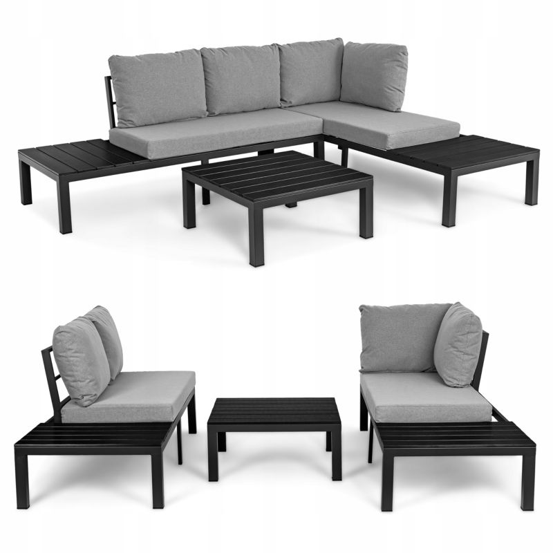 Zestaw mebli ogrodowych Sapphire Sava 2-osobowy stalowe moduły kpl