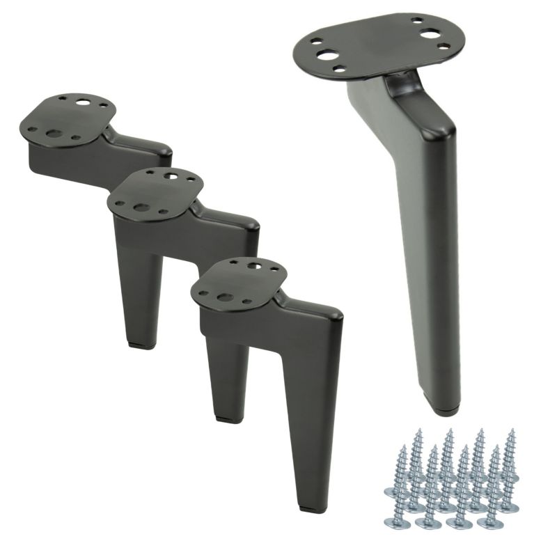 Zestaw noga meblowa B&B Loft czarny mat wysokość 15 cm 4 szt