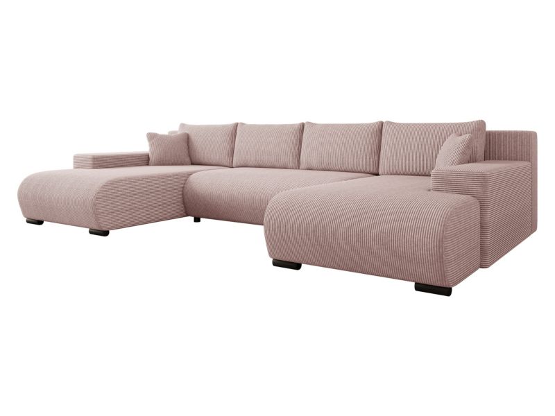 Narożnik z funkcją spania MIRJAN 24 Nojan U sztruks perłowy róż 1 szt.