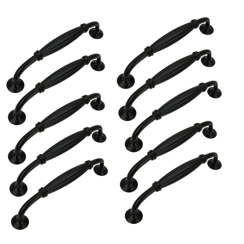 10 x Uchwyt meblowy B&B czarny 128 mm metalowy 10 szt