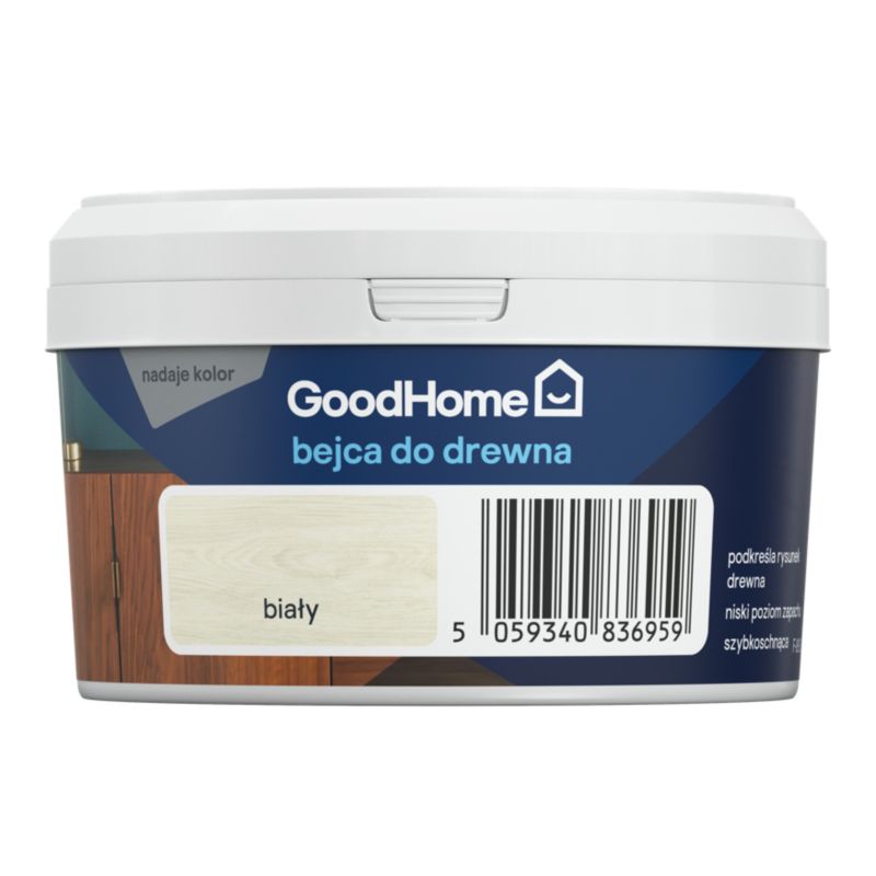 Bejca do drewna GoodHome biały 0,2 l