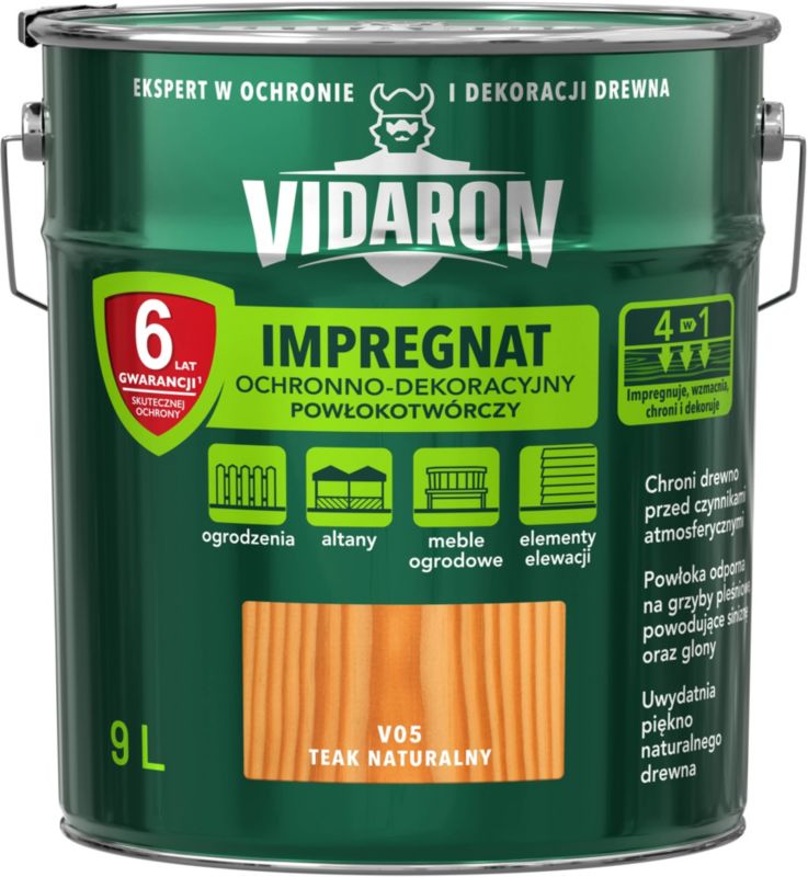 Impregnat do drewna Vidaron teak naturalny 9 l
