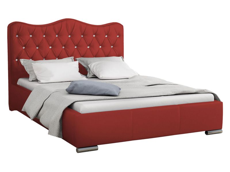 Łóżko tapicerowane MIRJAN 24 Santorini 140x200 czerwony 1 szt.