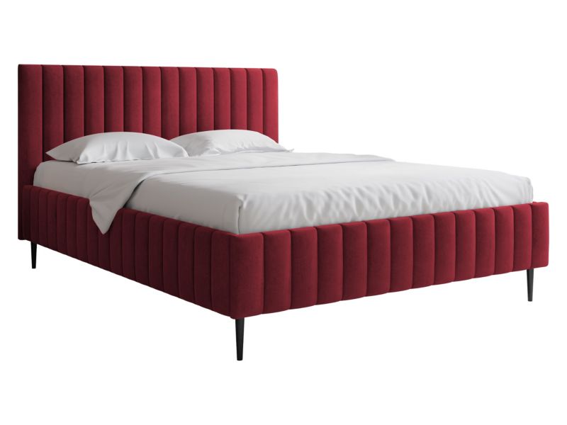 Łóżko tapicerowane z pojemnikiem MIRJAN 24 Lewezo Leg 160x200 karminowa czerwień 1 szt.