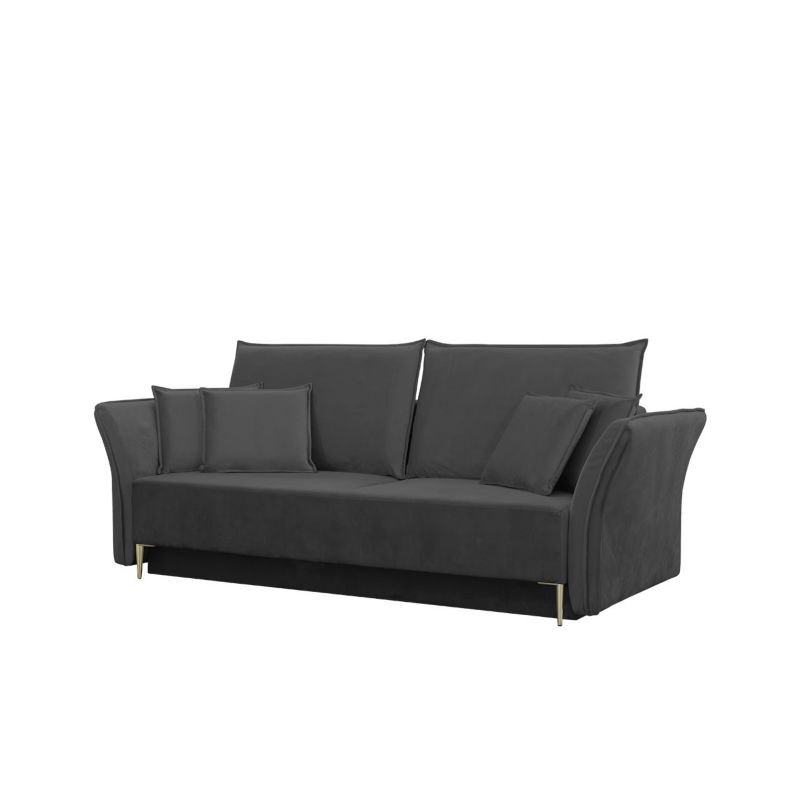 Sofa z funkcją spania MIRJAN 24 Bregi grafit + złoty 1 szt.