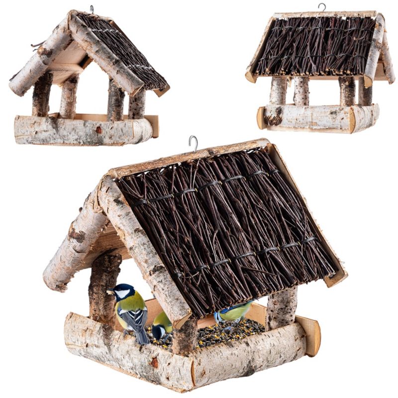 Karmnik KADAX dla ptaków domek 26 x 25 cm brzozowy 1 szt.