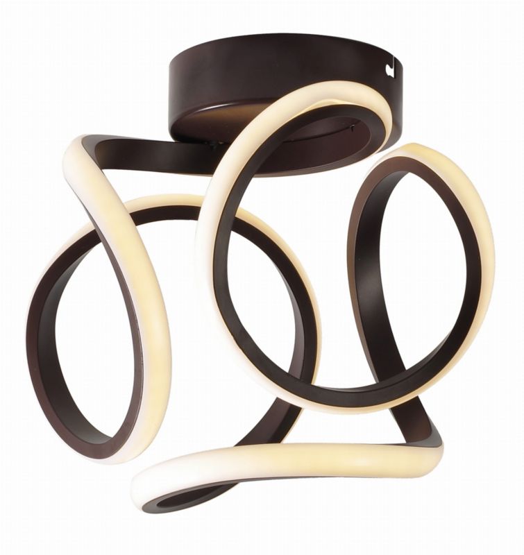 Lampa sufitowa wisząca Apeti Douglas brązowo-biała wym: 24 x 24 x 27 cm 1xwbudowany LED x 11W 1 szt.