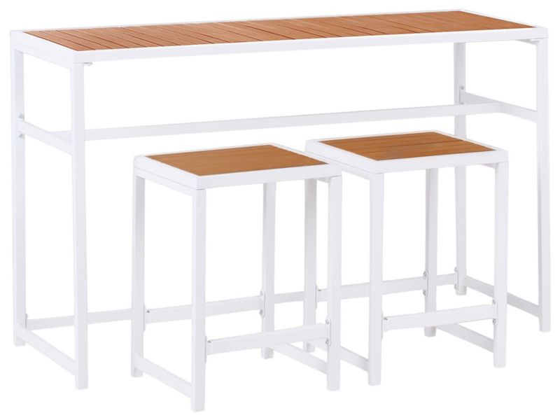 Zestaw barowy ogrodowy dla 2 osób Avetrana Metal Brązowy/ biały 1 kpl