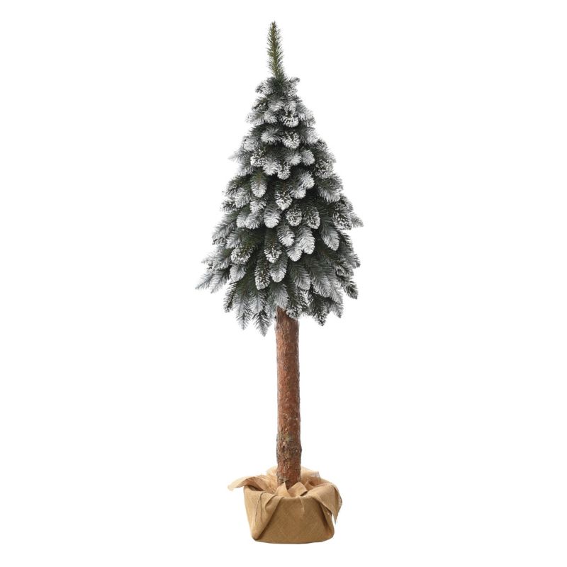 Choinka na pniu 180 cm Jumi bielona z brokatem