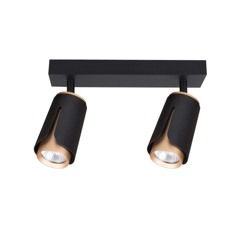 Kinkiet LED XUDO 2-punktowy GU10 Regulowany Czarno-Złoty Lampa Światło 1 szt.