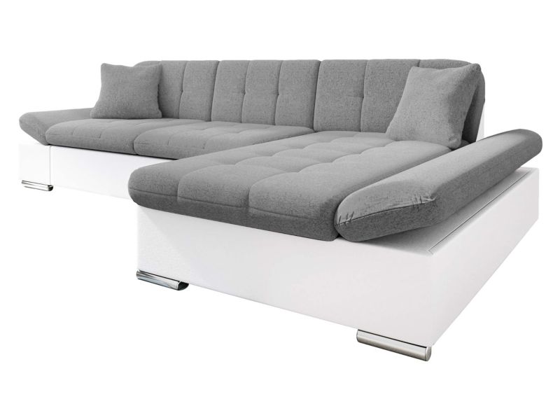 Narożnik MIRJAN 24 do salonu Montana prawy biała ekoskóra/szary 1 szt.