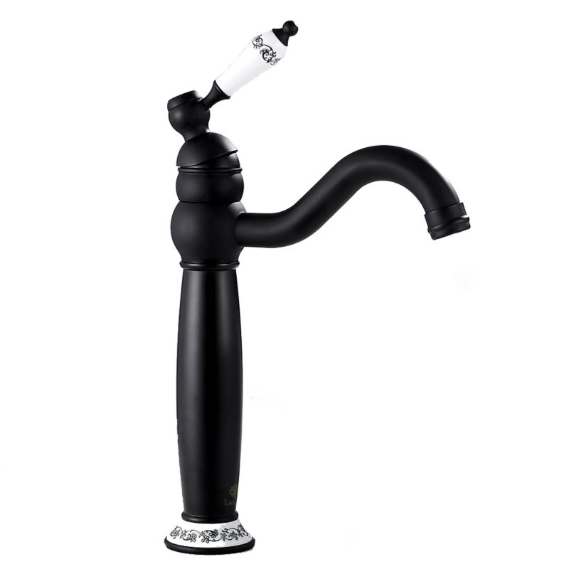 Bateria umywalkowa Lauferi VENUS mosiężna stojąca czarna retro 1 szt.