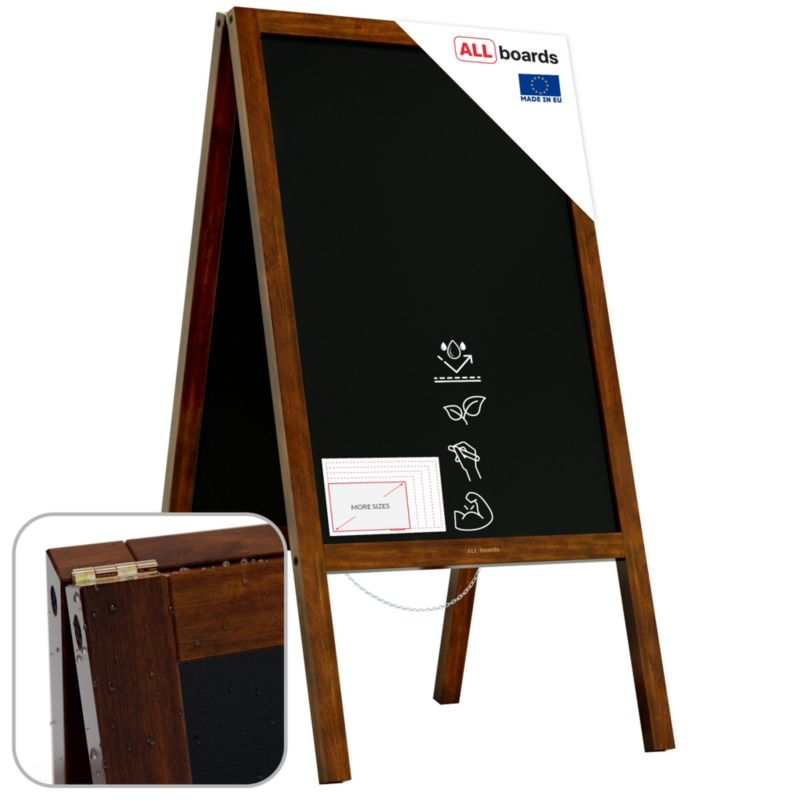 Potykacz stojak kredowy wodoodporny 150x61 cm ALLboards klasyczny brąz 1 szt.