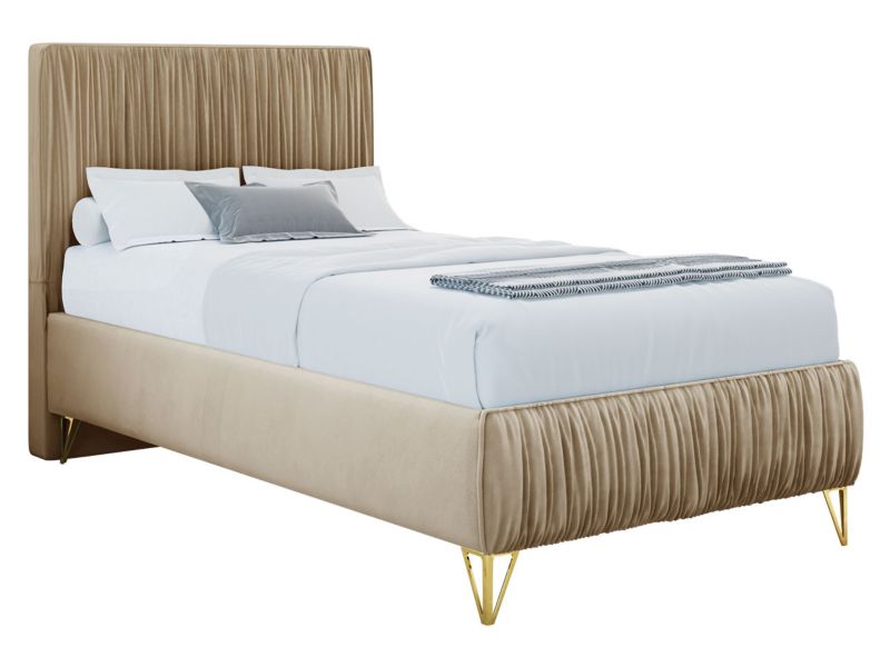 Łóżko tapicerowane MIRJAN 24 Lux I 80x200 kremowy aksamit 1 szt.